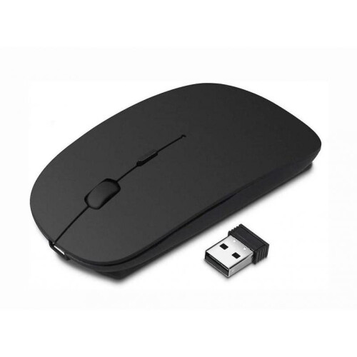Rechargeable Wireless Mouse Quiet Click for Laptop PC Computer Black