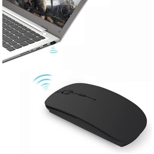 Rechargeable Wireless Mouse Quiet Click for Laptop PC Computer Black 1