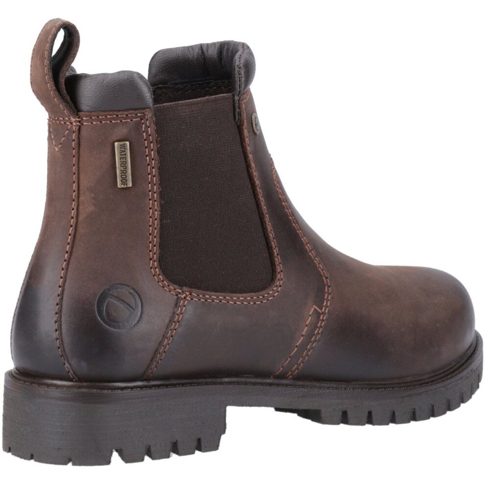 (Brown, 4 (Adults')) Cotswold Pamington Leather Women's Brown Flat Chelsea Boots