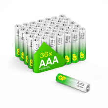 AAA Batteries 36 Extra Alkaline Triple A, Long Life for High-Performance Devices - Ideal for Radio, Camera, Alarm - Industrial Use, Anti-Leakage, 10-