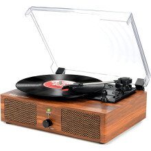 Vinyl Record Player Turntable with Built-in Speakers and USB Belt-Driven Vintage Phonograph Record Player 3 Speed for Entertainment and Home Decorati