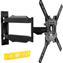 Invision TV Wall Bracket Mount for 24-60 Inch Screens, VESA 100x100mm up to 400x400mm, Tilts Swivels & Extends for Flat & Curved TVs, Includes Spirit