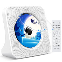 KOVCDVI CD Player for Home Desktop CD Player with Speakers CD Players Bluetooth 5.0 with Remote Control Dust Cover Display FM Radio Timer USB AUX Hea