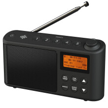 DAB Radio Portable, DAB Plus/DAB Radio, FM Radio, Small Radio, Portable Radios Mains and Battery, USB Charging for 15 Hours Playback, Large LCD Displ