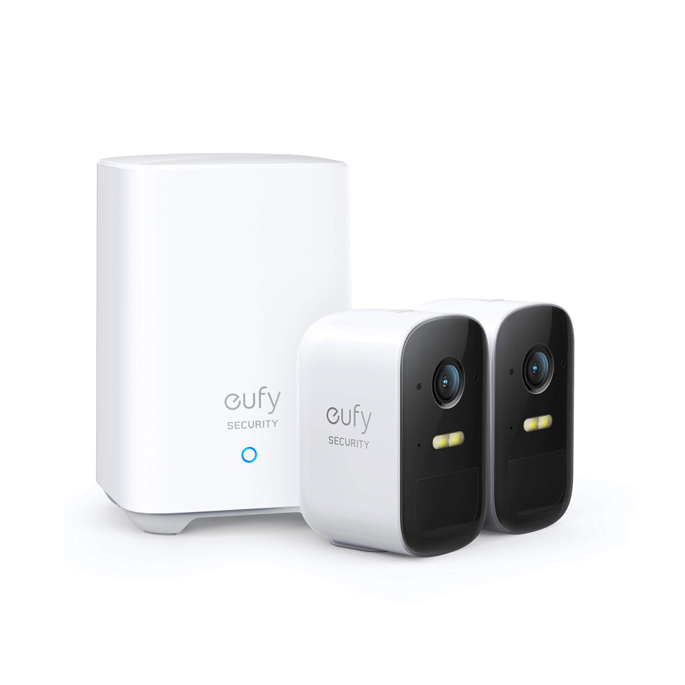eufy Security eufyCam 2C 2-Cam Kit Security Camera Outdoor Wireless Home Security System with 180-Day Battery Life, HomeKit Compatibility, 1080p HD,