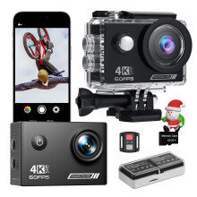 Yolansin 4K 60FPS Waterproof Action Camera: 64G SD Card 131ft Underwater Camera,HD 48MP Waterproof Camera,WiFi Sports Cameras with 2 Batteries Helmet