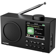 Mycket DAB Radio Portable, DAB Plus Digital Radios with Bluetooth, USB Rechargeable FM Radio, Battery Powered Small Radio,Dual Alarms Clock,Sleep Tim