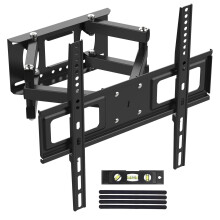 GRIFEMA GB1006-4 TV Wall Bracket for 26-65 inch, Swivel Tilt Extendable Double Arm Full Motion TV Wall Mount, up to 35kg, Max VESA 400x400mm with Spi