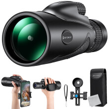 K&F Concept 8-32X50 Zoom Monocular with Cell Phone Holder, Monocular for Adults -BAK4 Prism and FMC Lens - IP66 Waterproof - Great for Birdwatching,