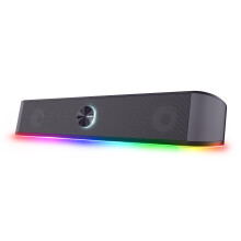 Trust Gaming GXT 1619 Rhox RGB Illuminated Soundbar, PC Speakers, 12W Peak Power, USB Powered Sound Bar, 3.5mm Jack, Plug and Play, Stereo PC Soundba