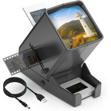 35mm Slide and Film Viewer, 3X Magnification LED Lighted Illuminated Viewing Slide Projector for Old Slides & Positive 35mm Film Negatives, USB Power