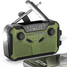 Vtizikl Solar Hand-Crank Emergency Radio with Torch, SOS Alarm, Reading Lamp, 3000mAh Power Bank - AM/FM, Phone Charging, Camping