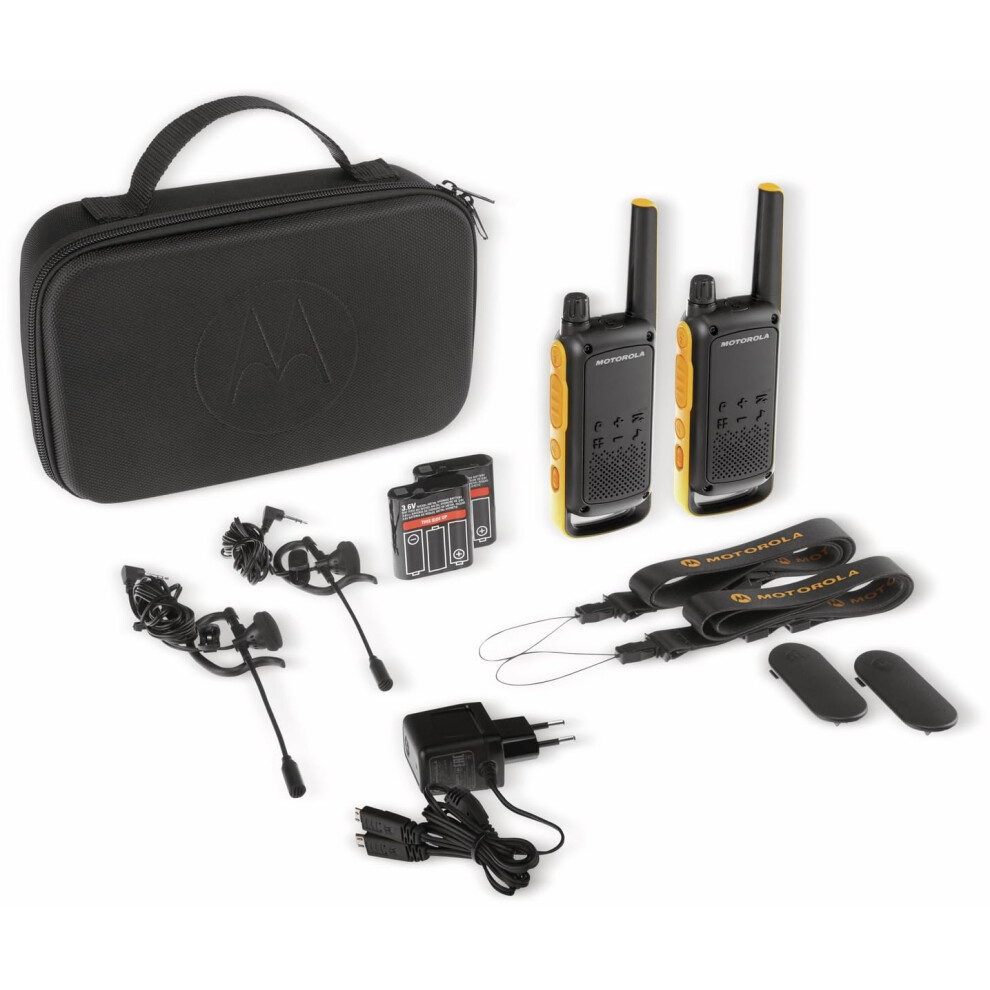 Motorola Talkabout T82 Extreme PMR446 2-Way Walkie Talkie Radio Twin Pack - Yellow / Black