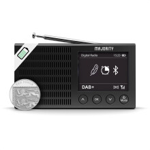 Portable Bluetooth DAB/DAB+ Radio | Rechargeable Battery Pocket Radio with 11 Hours Playback | FM, Dual Alarm, 20 Presets, and Full Colour LED Displa