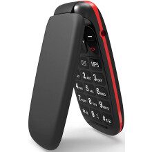 USHINING Unlocked Flip Mobile Phone Pay as You Go Simple Dual SIM Basic Button Sim Free Clamshell GSM Feature Phone 1.8"……(Black)
