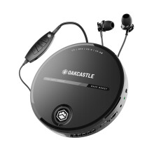 Personal CD Player | Portable Music Player with Included In-Line Control Earphones | 7 Hour Battery Playtime, In-Car AUX Compatibility | Bass Boost,