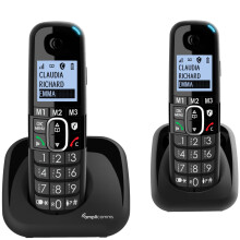 Amplicomms BigTel 1502 Cordless Big Button Phone for Elderly with Additional Handset - Loud Phones for Hard of Hearing - Hearing Aid Compatible Phone