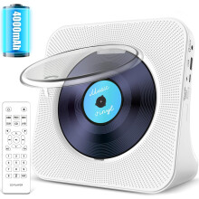 4000mAh Rechargeable CD Player with Bluetooth: Portable CD Music Player with HiFi Speaker,Remote Control,LCD Display,Sleep Timer, FM Radio,Headphone
