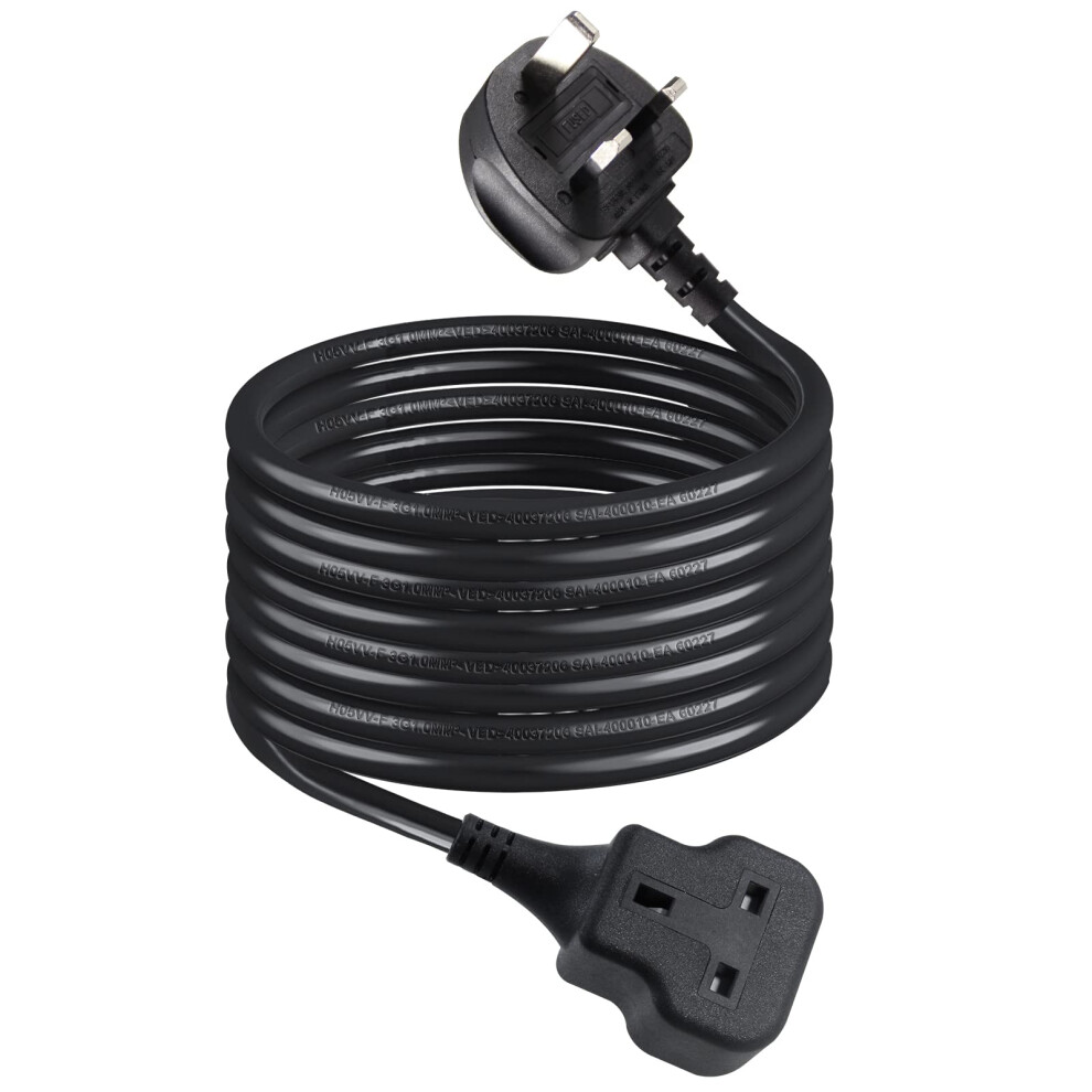 Photos - Electrical Wire & Cable 1 Way Gang Extension Lead 5M, Single Socket Mains Power Extension Lead 13A UK 3Pin Fused Plug male to female Travel Use Exte