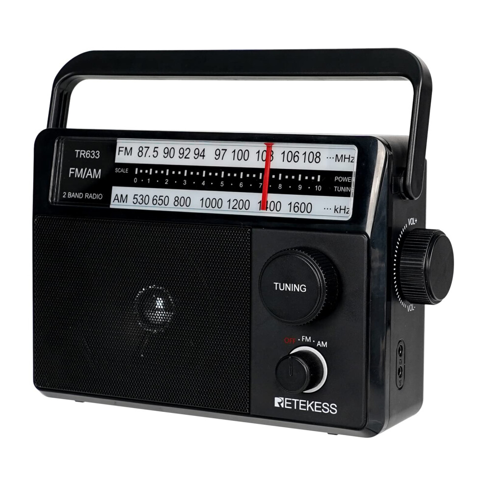 Photos - Radio / Clock Retekess TR633 Portable Radio,AM FM Radio Mains and Battery,External Antenna,Transistor,Headphone Jack,Large Speaker,Kitchen
