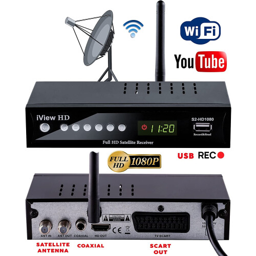 UK FULL HD Satellite TV Receiver, Built in Wi-Fi, USB Recorder Function 1