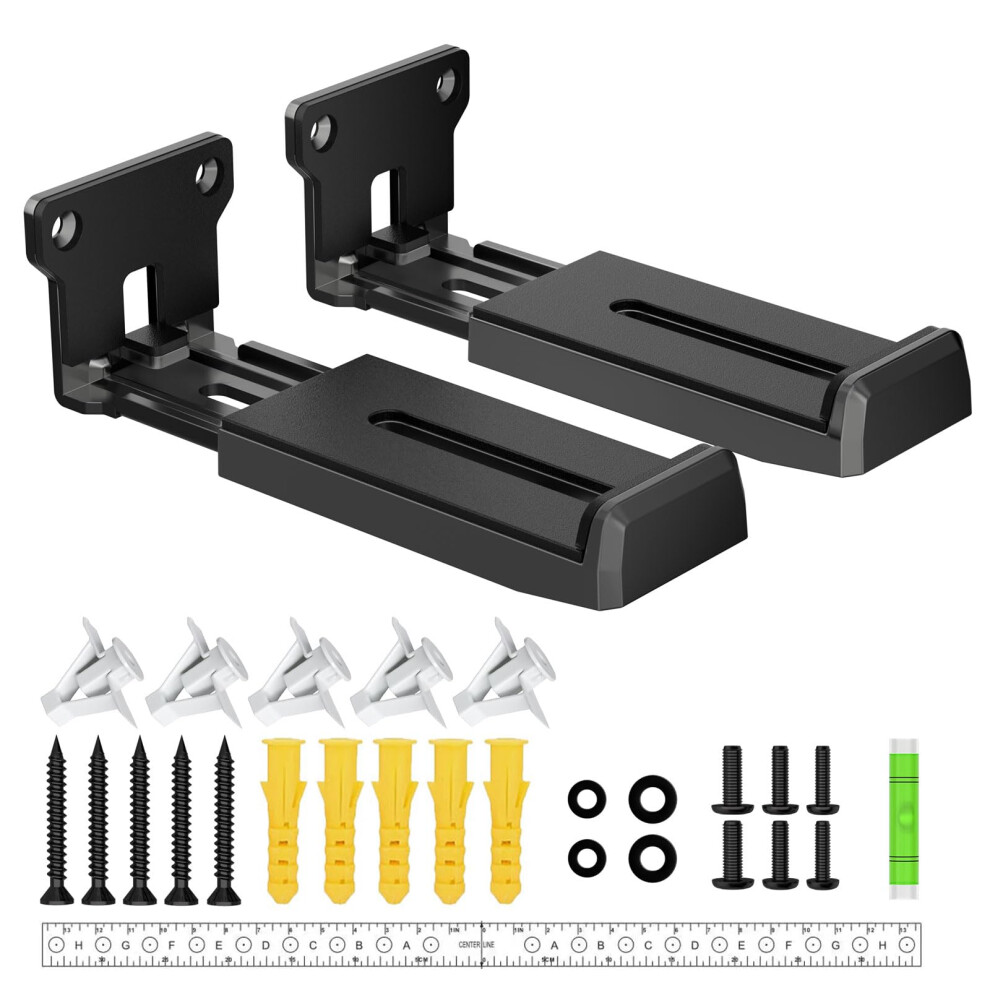 ZUOLACO Soundbar Wall Mount Bracket for Samsung, Bose, Vizio, LG, Sony, JBL, Sonos and More Sound Bar Mounts Under TV, Hold up to 33 lbs, Depth Adjus