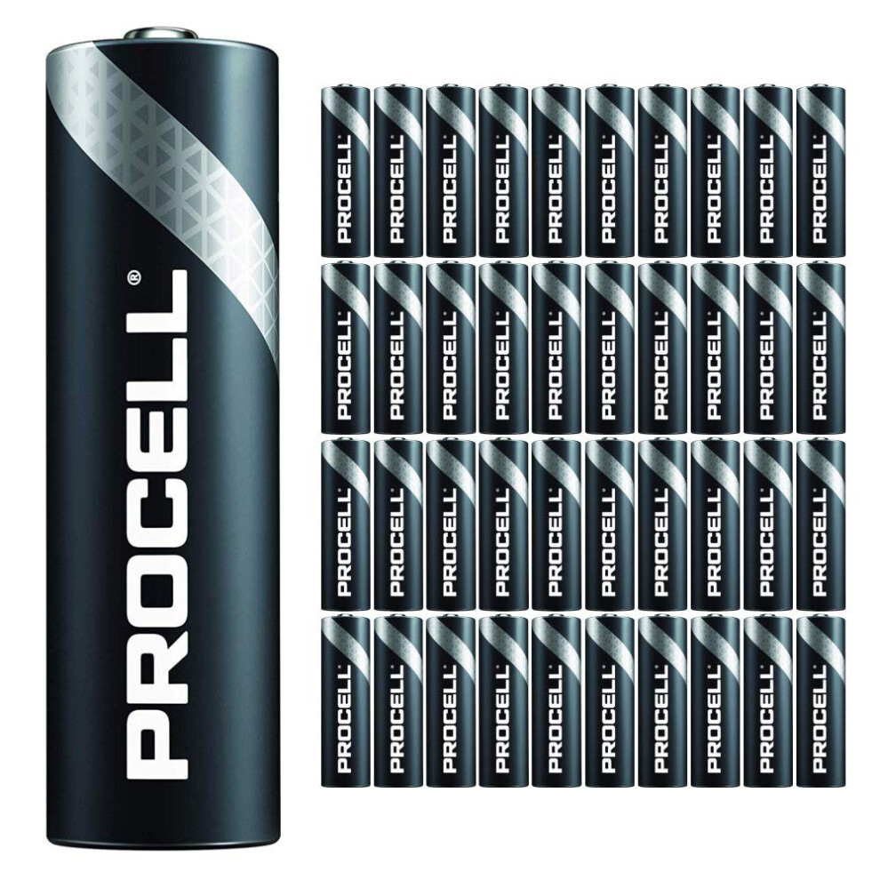 40 Pack - Duracell Procell AA Batteries | 1.5V Industrial Power Alkaline Battery | Home or Office Use | Car Air Freshener Promo Pack | Reliable Long