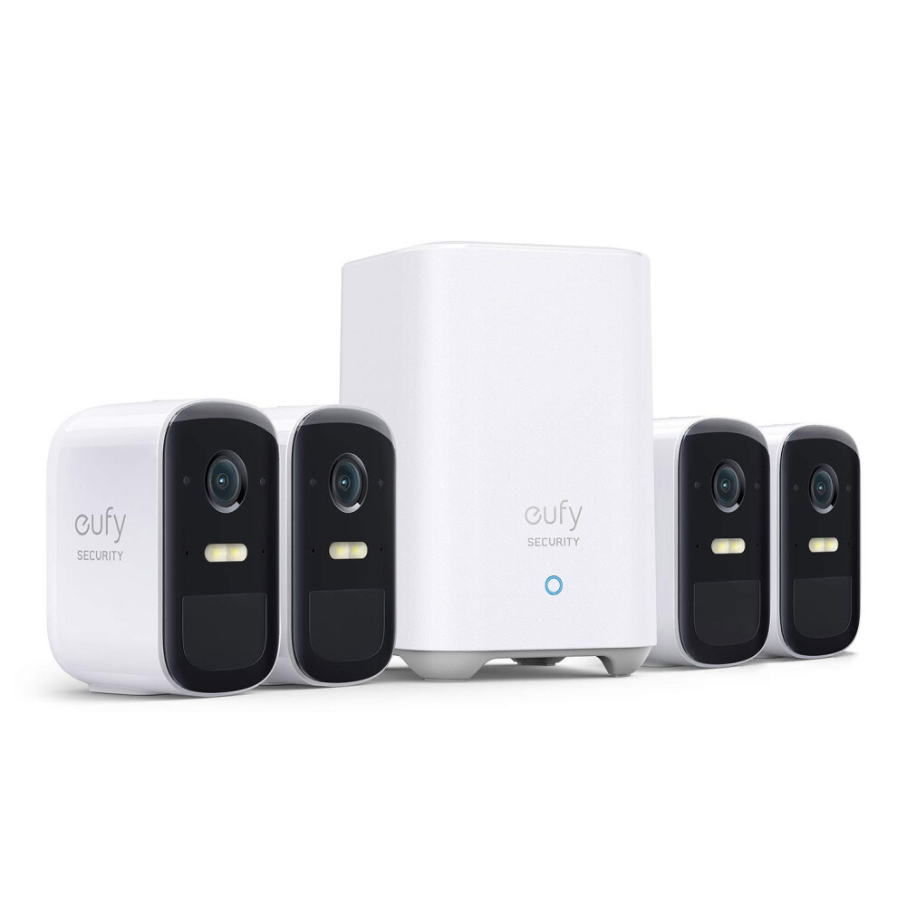 eufy Security eufyCam 2C Pro 4-Cam Kit Security Camera Outdoor, Wireless Home Security System with 2K Resolution, HomeKit Compatibility, 180-Day Batt