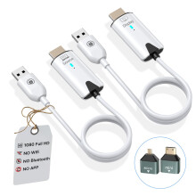 OiDiPi Wireless HDMI Transmitter and Receiver, 2.5G/5GHz Dual Band, 1080P HD Output Wireless HDMI Sender and Receiver, for Streaming Video and Audio
