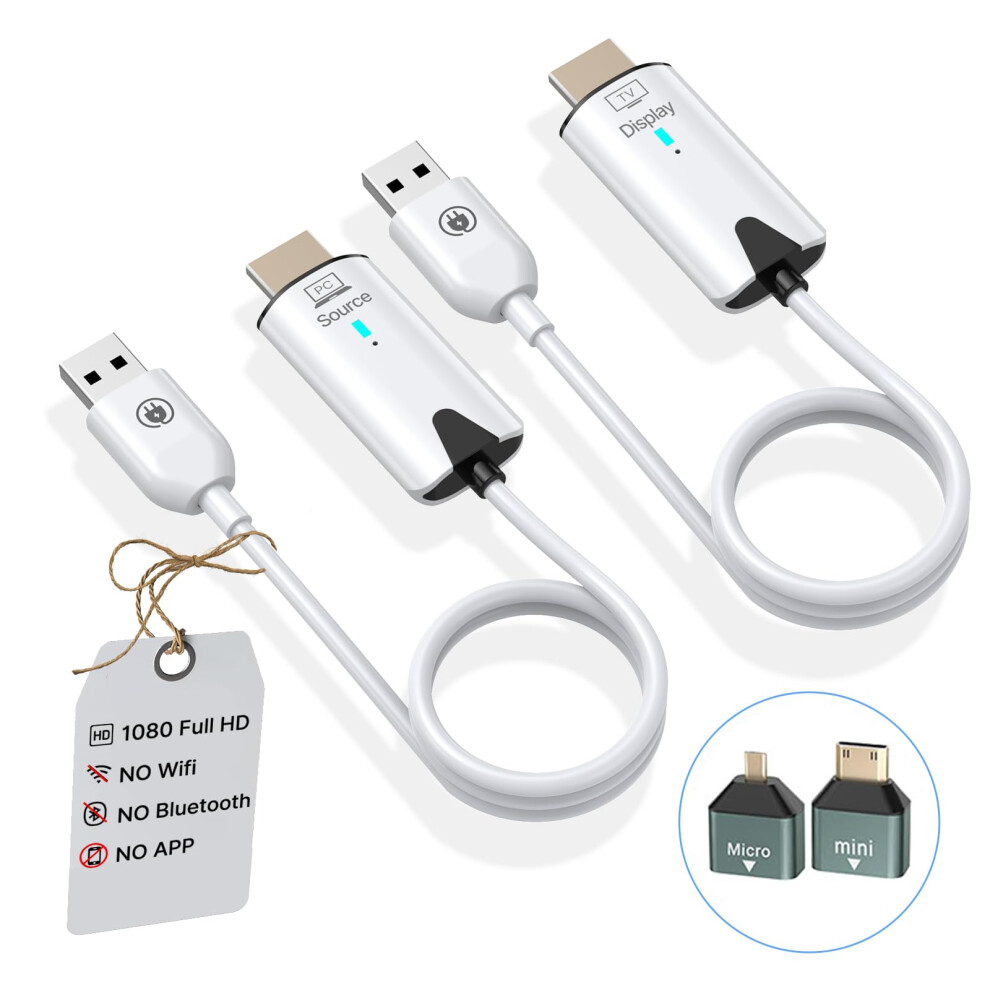 Oidipi Wireless Hdmi Transmitter And Receiver, 2.5G/5Ghz Dual Band, 1080P Hd Output Wireless Hdmi Sender And Receiver, For Streaming Video And Audio 7338984328265