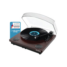 Vinyl Record Player with Bluetooth In & Out | Premium Cartridge | USB Recording | AUX Input and RCA Output | In-built Stereo Speakers | Slipmat Inclu