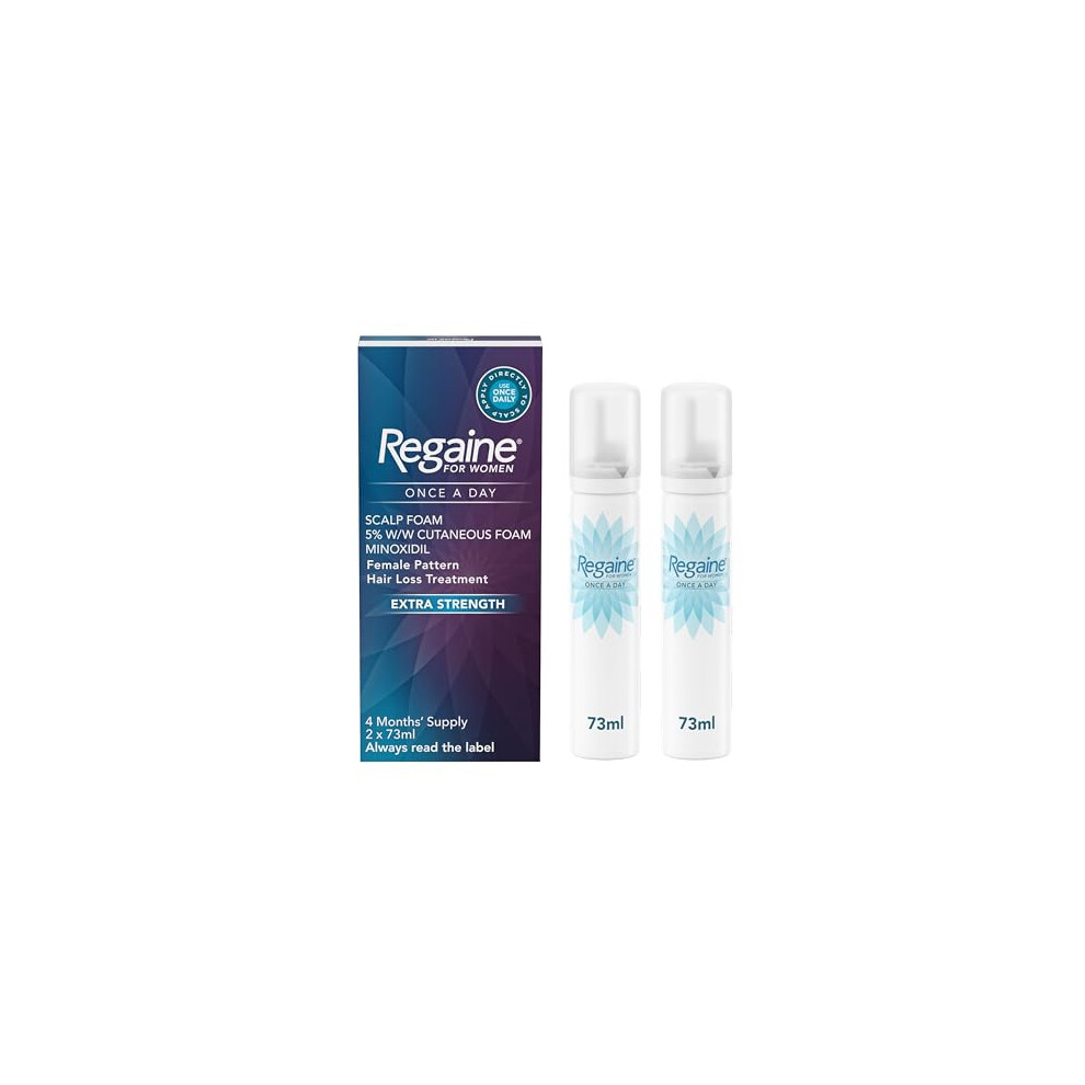 Regaine for Women 5% Minoxidil Extra Strength Scalp Foam for Hair Regrowth (2x 73ml), Scientifically Proven to Help Stop and Reverse Hereditary Femal