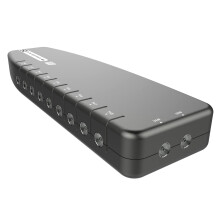 SLx TV Signal Booster Aerial Amplifier, 8 Way Signal Distribution Amplifier with Coax Connections, 4G & 5G Filtering, Indoor TV Aerial, HD & 4K TV/FM