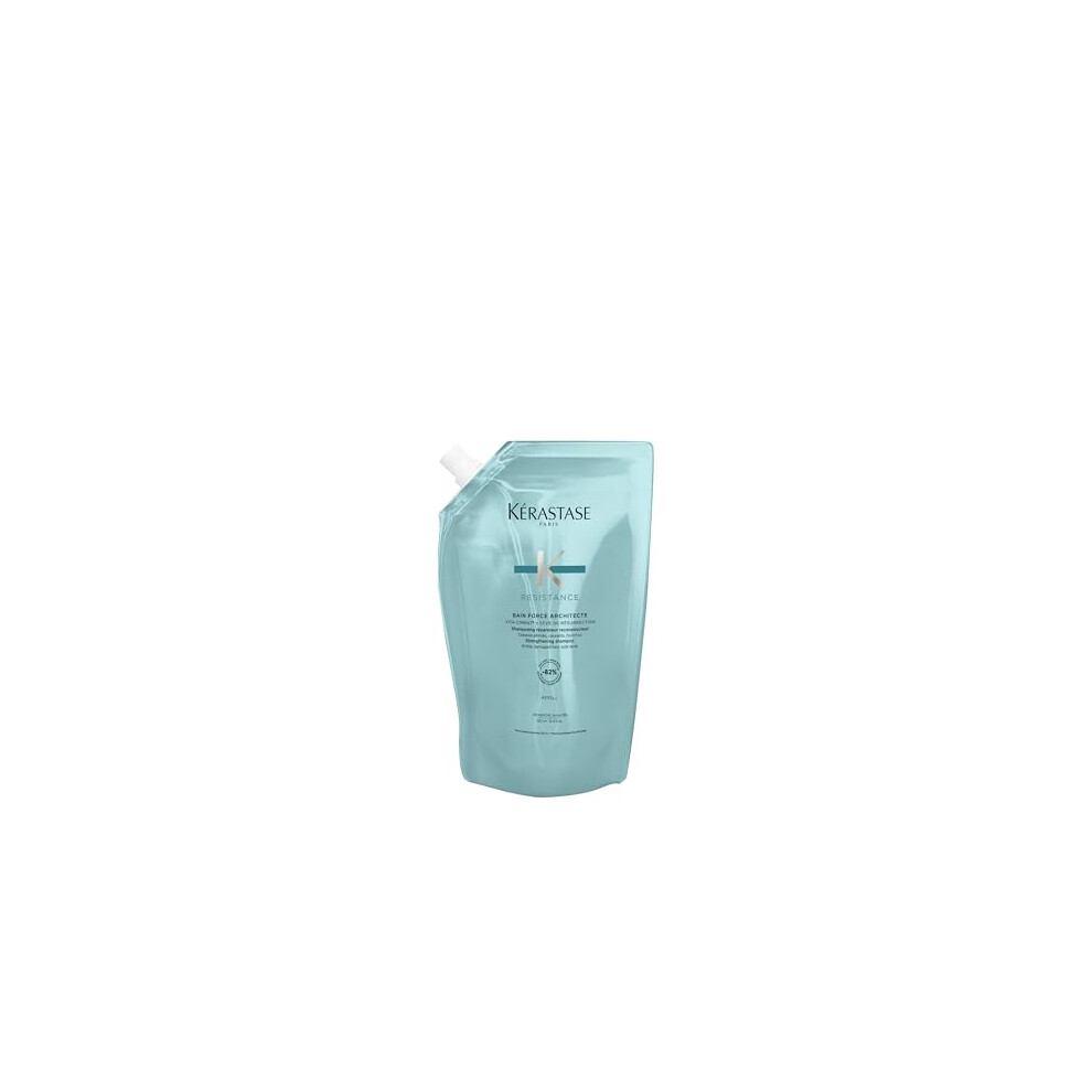 Kérastase Resistance, Daily Strengthening Shampoo, For Brittle, Damaged Hair & Split Ends, With Vita-Ciment Complex, Bain Force Architecte, 500ml Ref