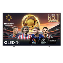 Hisense 100 Inch 4K QLED Smart TV 100E7NQTUK - Quantum Dot Colour, 4K AI Processor, Dolby Vision Atmos, Smooth Motion, Sports Mode, Vidaa OS with Fre