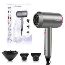 CASAMAA Professional Ionic Hair Dryer Powerful AC Motor Quick Drying with 2 Speed 3 Heat Setting, Cool Shot Button with 1 Diffuser & 2 Concentrator,