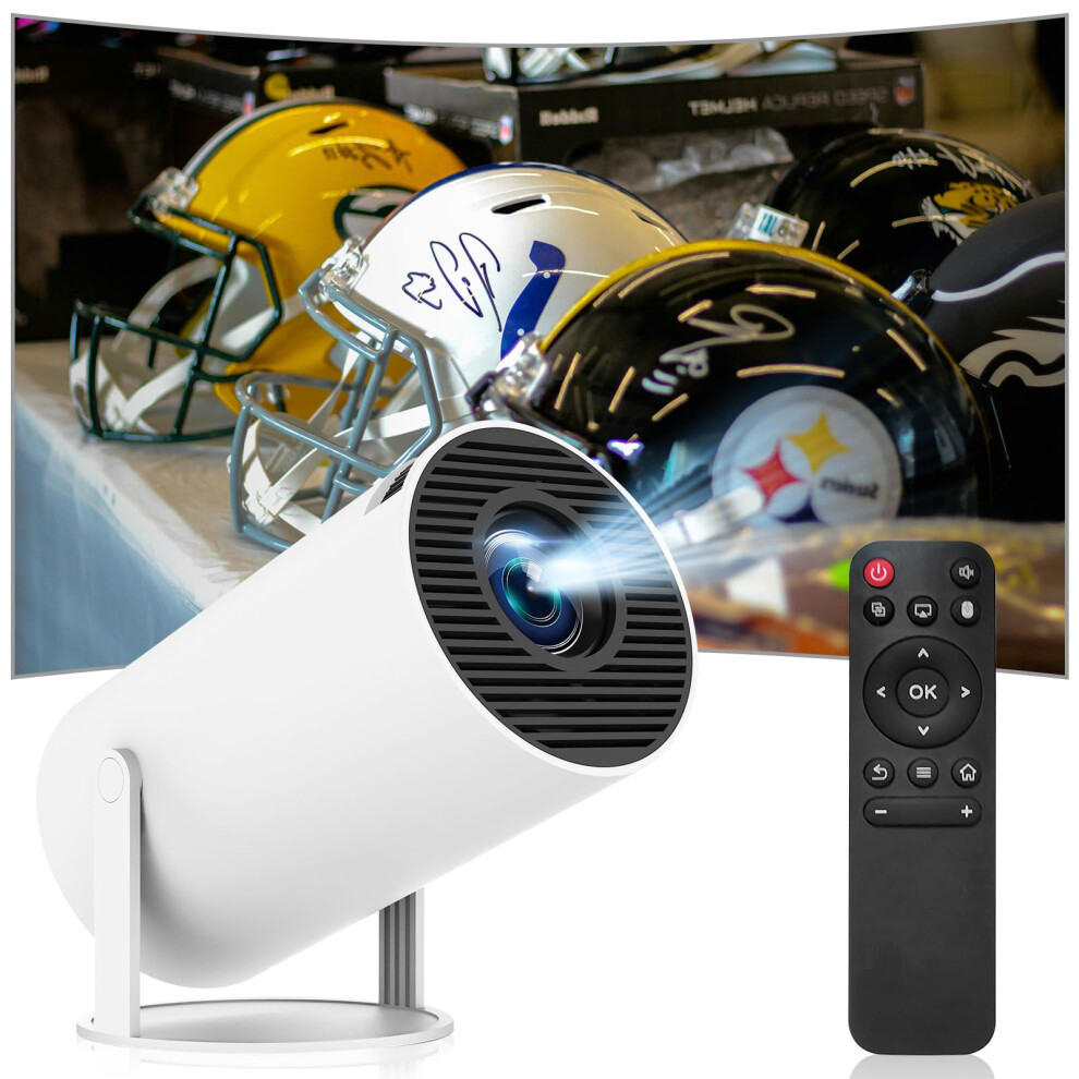 Mini Projector with WiFi and Bluetooth 130-Inch Portable Outdoor Projector 1080P 4K Support WiFi 6 Auto Keystone Smart Movie TV Projector for Bedroom