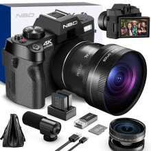 NBD 4K Digital Cameras for Photography - 48MP/60FPS Video Camera for Vlogging, WiFi & App Control, YouTube Vlogging Camera with 32GB TF Card. Wide-An