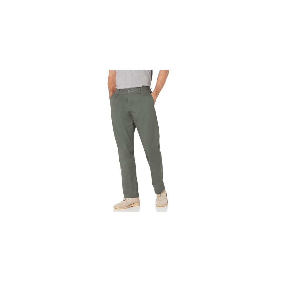 Amazon Essentials Men's Classic-Fit Wrinkle-Resistant Flat-Front Chino Trouser (Available in Big and Tall), Dark Olive, 38W / 28L