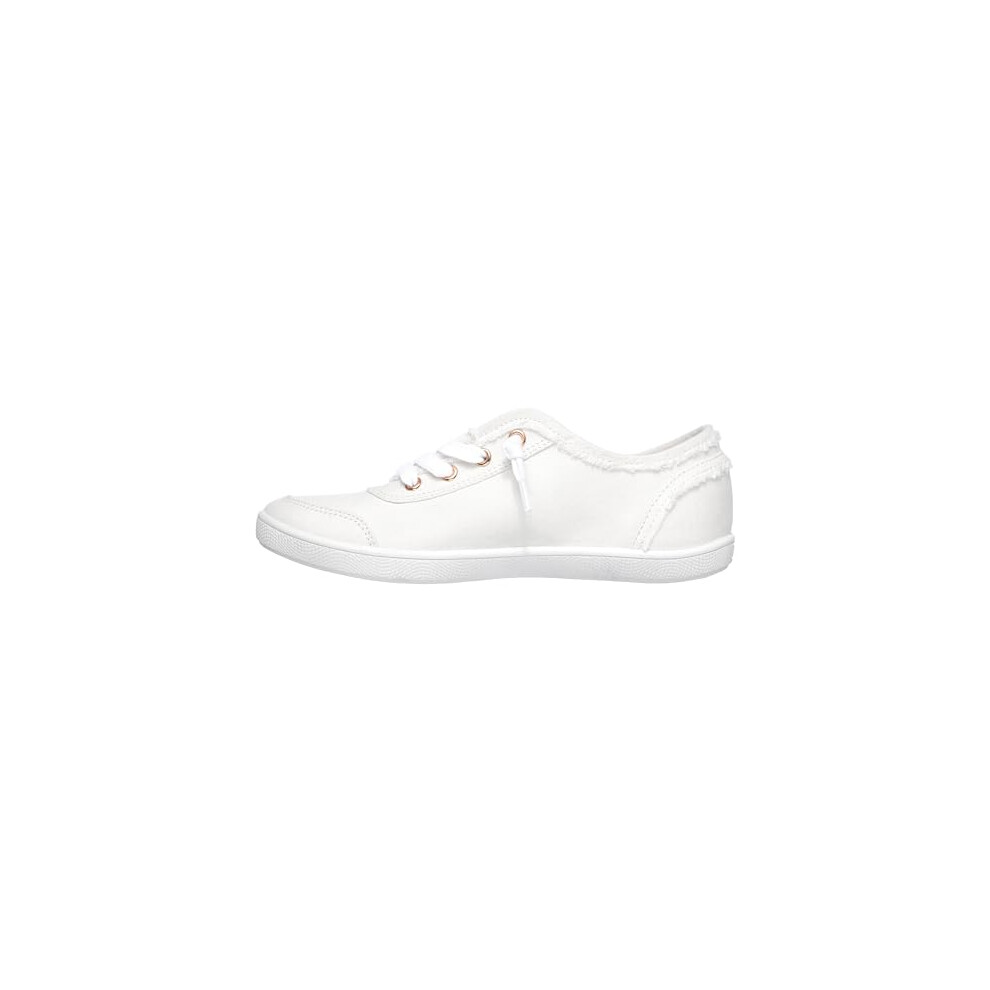 Skechers Women's Bobs B Cute Sneaker, Canvas, 5.5 Uk White