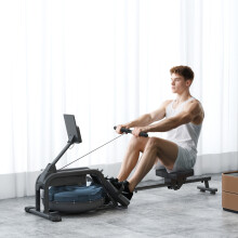 SPORTNOW Water Rowing Machine with Adjustable Resistance, Vertical Storage