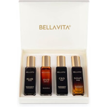 BellaVita Luxury Perfume for Men Gift Set (4x20ml) | Mens Perfumes OUD, CEO, Klub, GOAT | Mini Mens Fragrance with Luxury Perfume Oils | French Colog