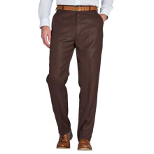 Chums Men's Smart Casual Trousers Men's Pants for Home Office Comfortable Fit Practical Pocket Design Formal Trousers for Men Brown 42W / 29L