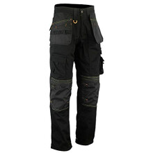 WrightFits Men Holster Work Trousers Black - Heavy Duty Safety Combat Cargo Pants - Multi Pockets - Knee Pad Pockets - Triple Stitched - Durable Work