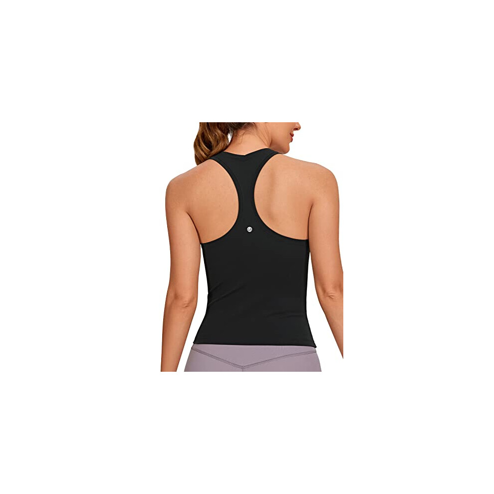CRZ YOGA Butterluxe Racerback Gym Vest Top for Women Sleeveless Sport Tank Tops Summer Yoga Fitness Shirts Comfort Camisole Black 8