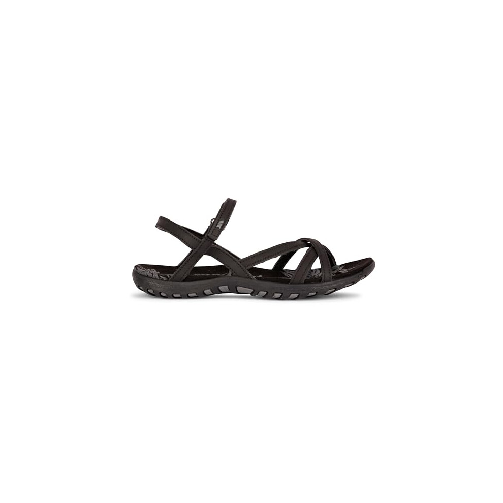 Trespass Womens Leather Sandals Kimbra - Active Summer Walking Sandals, Ladies Hook Loop Strap Shoes, Casual Holiday Outdoor Sandals, Cushioned Mould