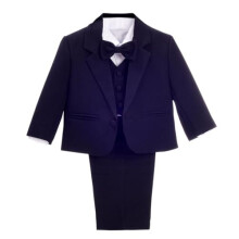 Lito Angels Little Boy Formal Dress Suit Wedding Outfit Wear, 5 Pieces Set (Blazer, Shirt, Waistcoat, Trousers, Bow Tie) Age 4-5 Years (Tag Number 05