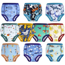 MOEMOE BABY Potty Training Pants Cotton Toilet Training Pants Toddler Training Underwear Reusable Training Pant,Green Robot,10 pack,3 Years