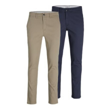 Jack & Jones Men's Jjimarco Jjdave Sa 2 Pack Trouser, Beige and Navy Blue, 33W / 34L