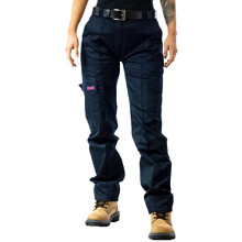 SITE KING Ladies Cargo Combat Work Trousers Size 8 to 22 (16 / Long Leg, Navy)